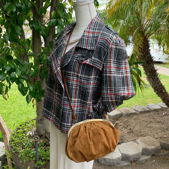 ✨🧡 Super Vintage Tan Suede Clutch Bag 🧡✨ - Picture 4 of 8